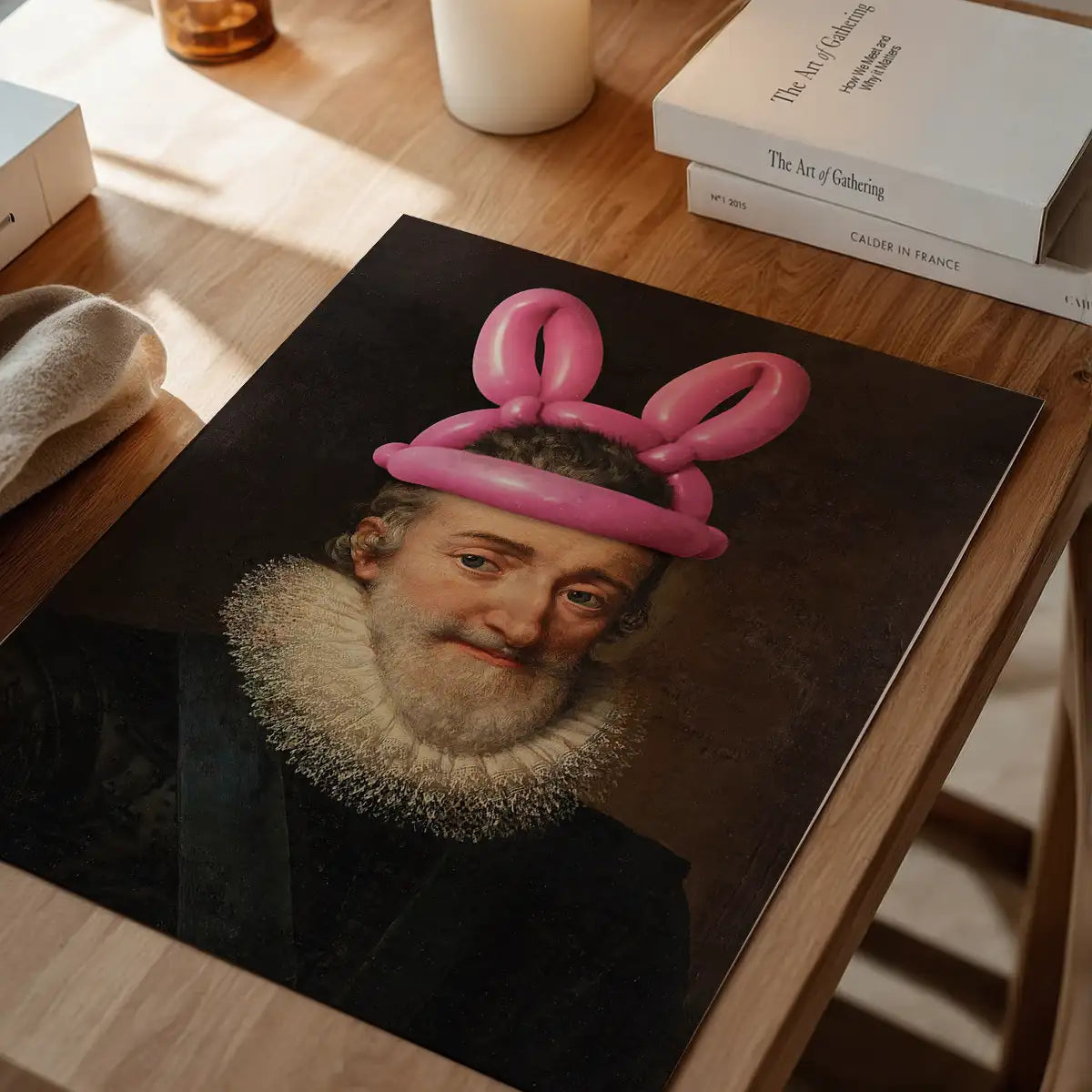 King Henri IV of France with Balloon Bunny Rabbit Ears Print