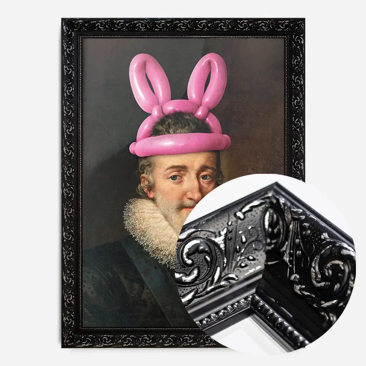 King Henri IV of France with Balloon Bunny Rabbit Ears Print
