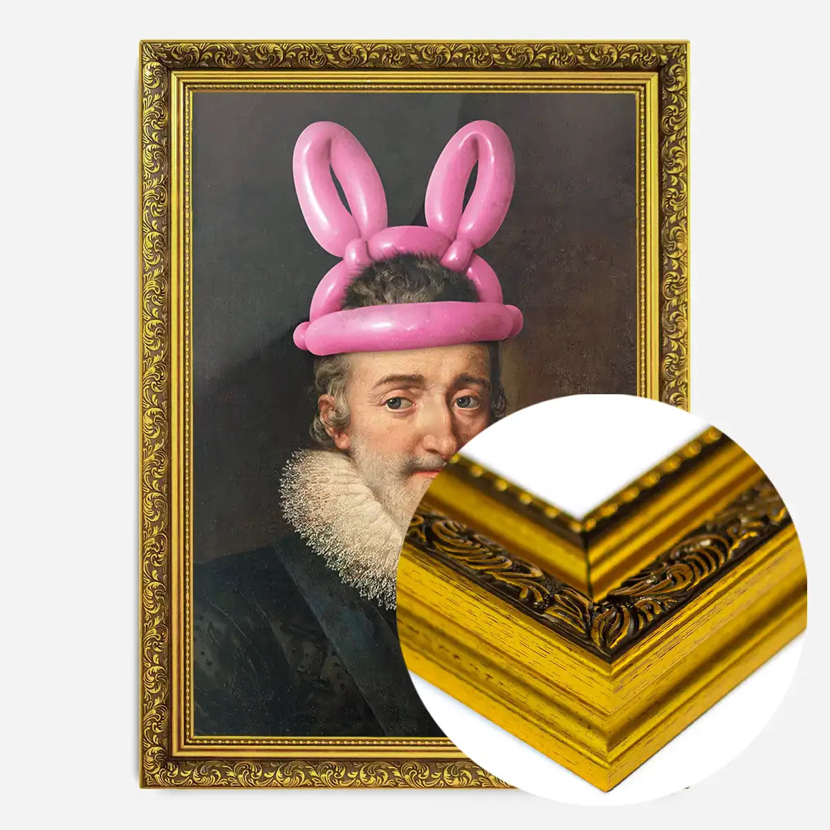 King Henri IV of France with Balloon Bunny Rabbit Ears Print
