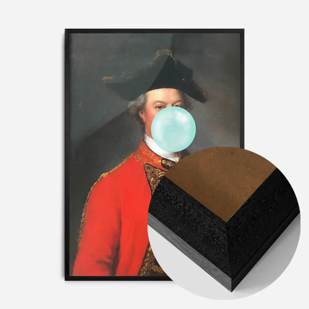 Military Bubblegum Blowing Portrait Print