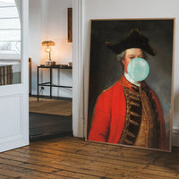 Military Bubblegum Blowing Portrait Print