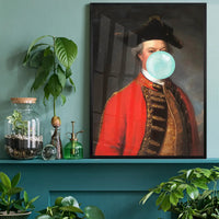 Military Bubblegum Blowing Portrait Print