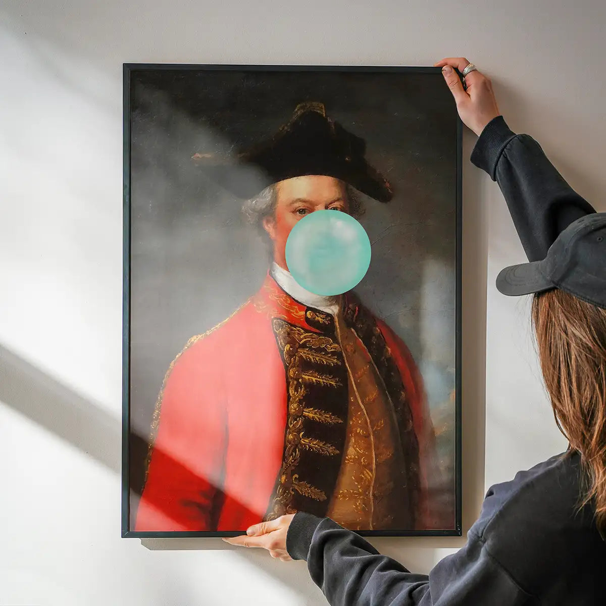 Military Bubblegum Blowing Portrait Print