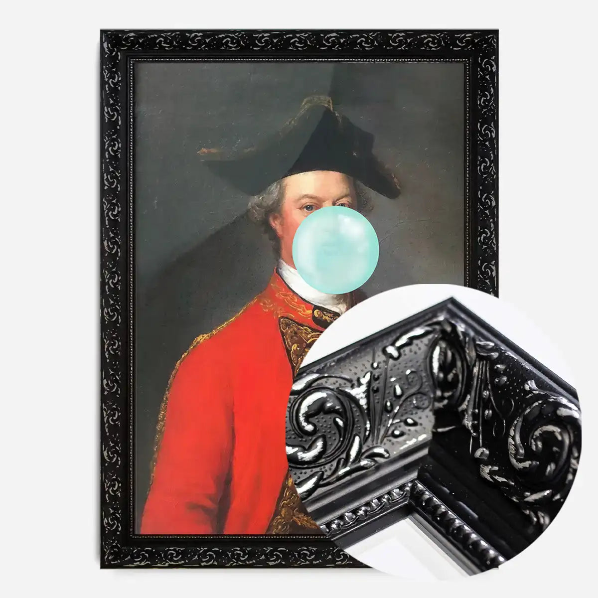 Military Bubblegum Blowing Portrait Print