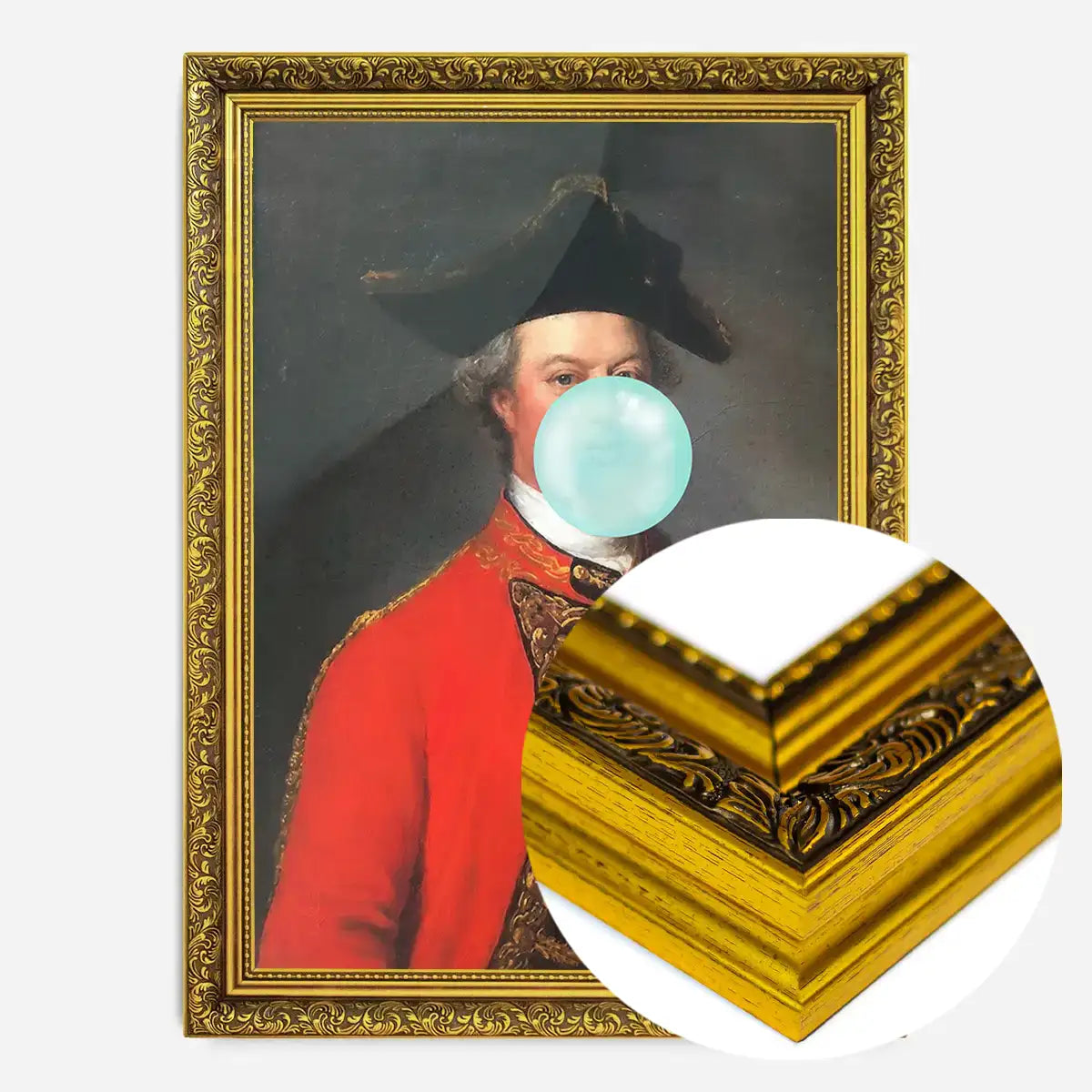 Military Bubblegum Blowing Portrait Print