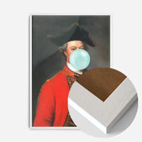Military Bubblegum Blowing Portrait Print