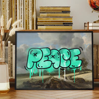 Peace Landscape Painting Graffiti Tag Print