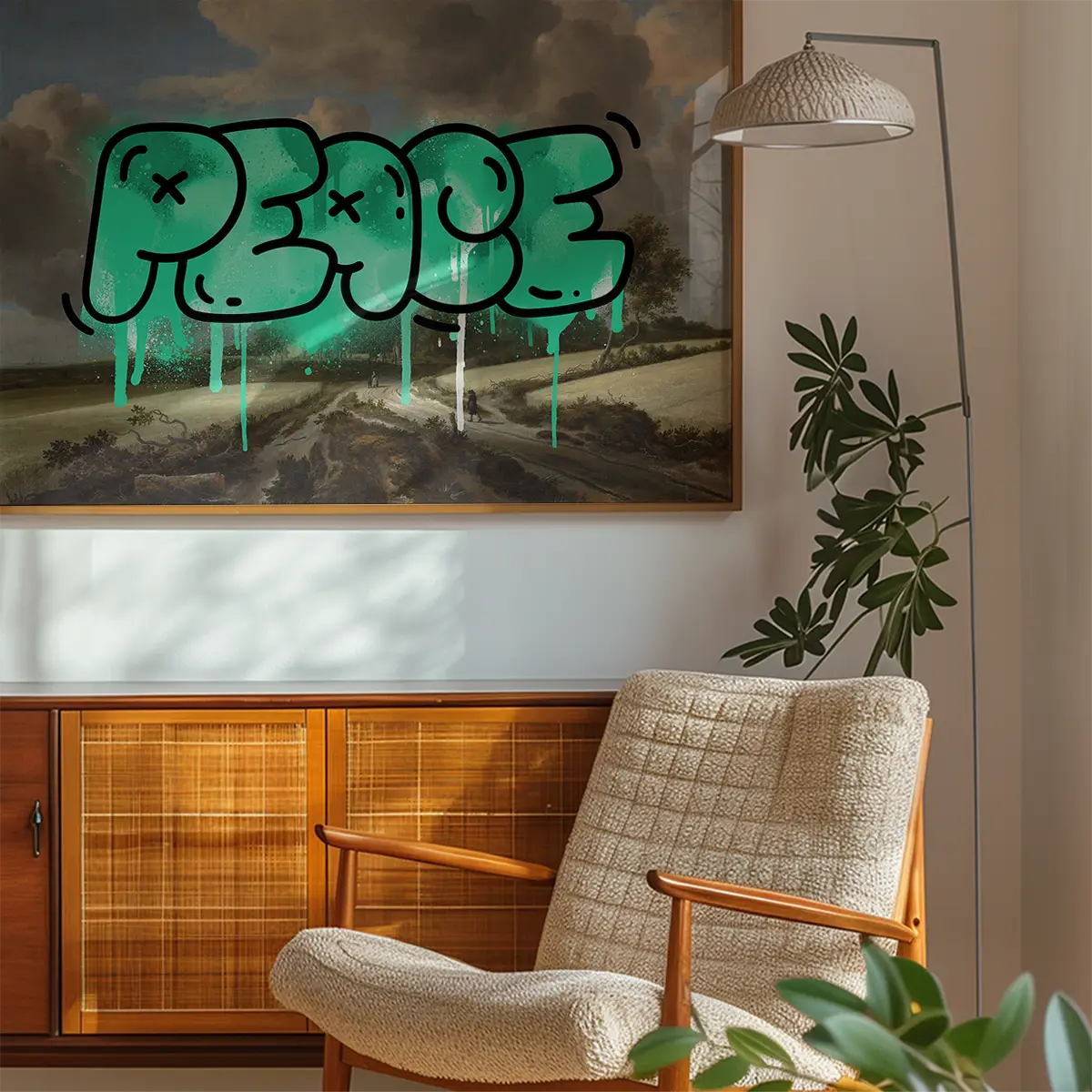 Peace Landscape Painting Graffiti Tag Print