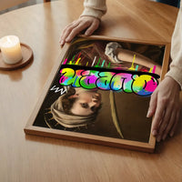 Queen Graffiti Tag Portrait Print