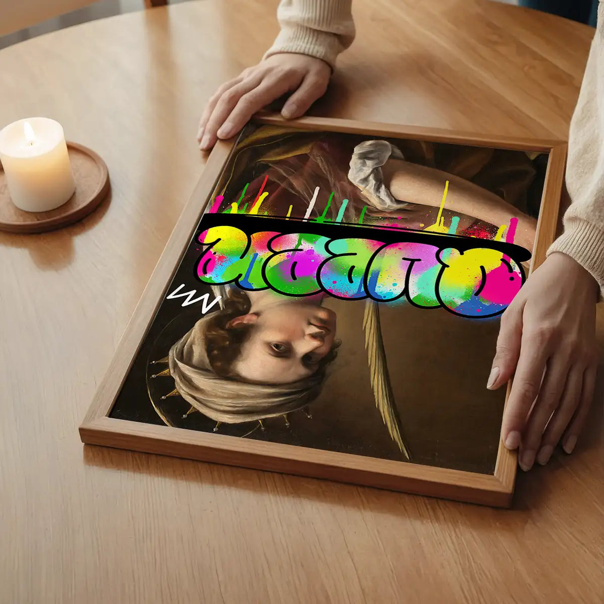 Queen Graffiti Tag Portrait Print