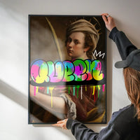Queen Graffiti Tag Portrait Print