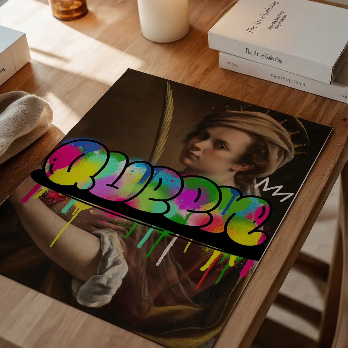 Queen Graffiti Tag Portrait Print