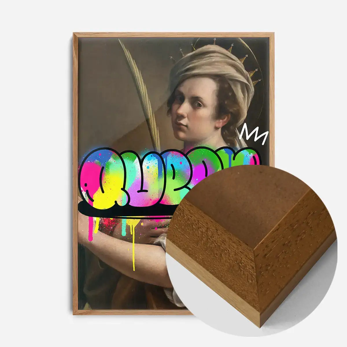 Queen Graffiti Tag Portrait Print