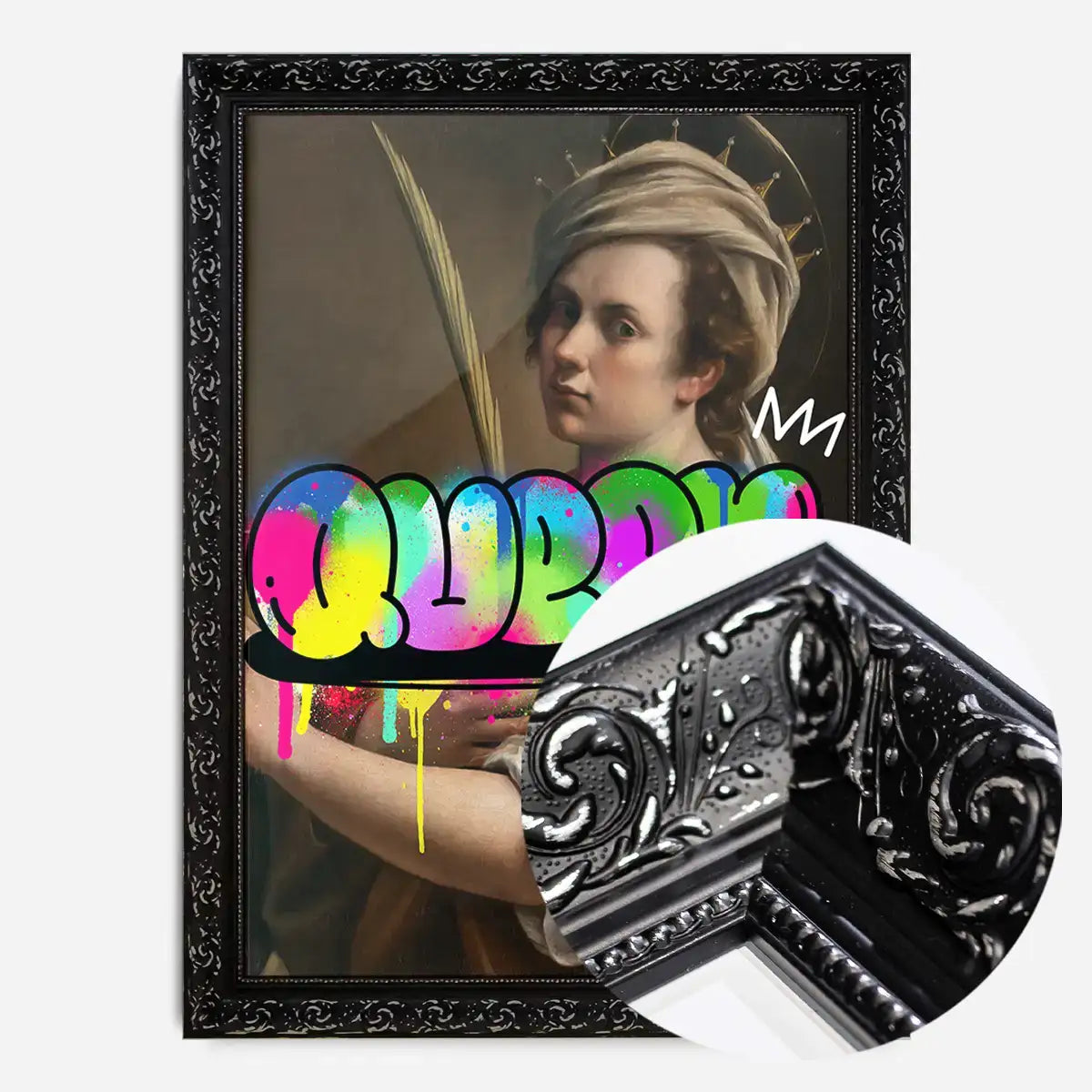 Queen Graffiti Tag Portrait Print