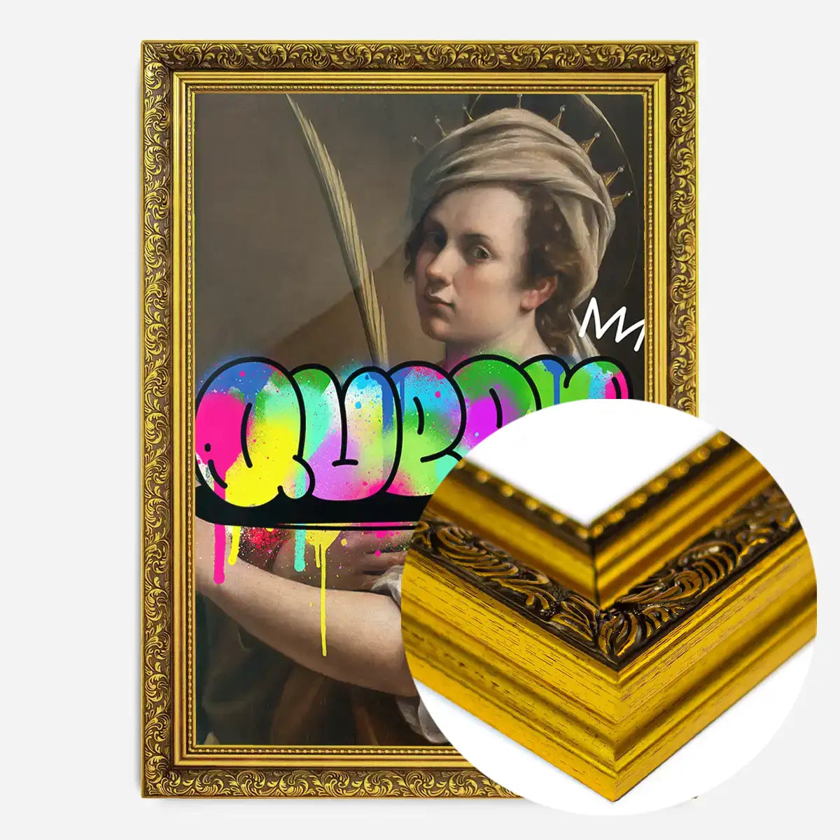 Queen Graffiti Tag Portrait Print
