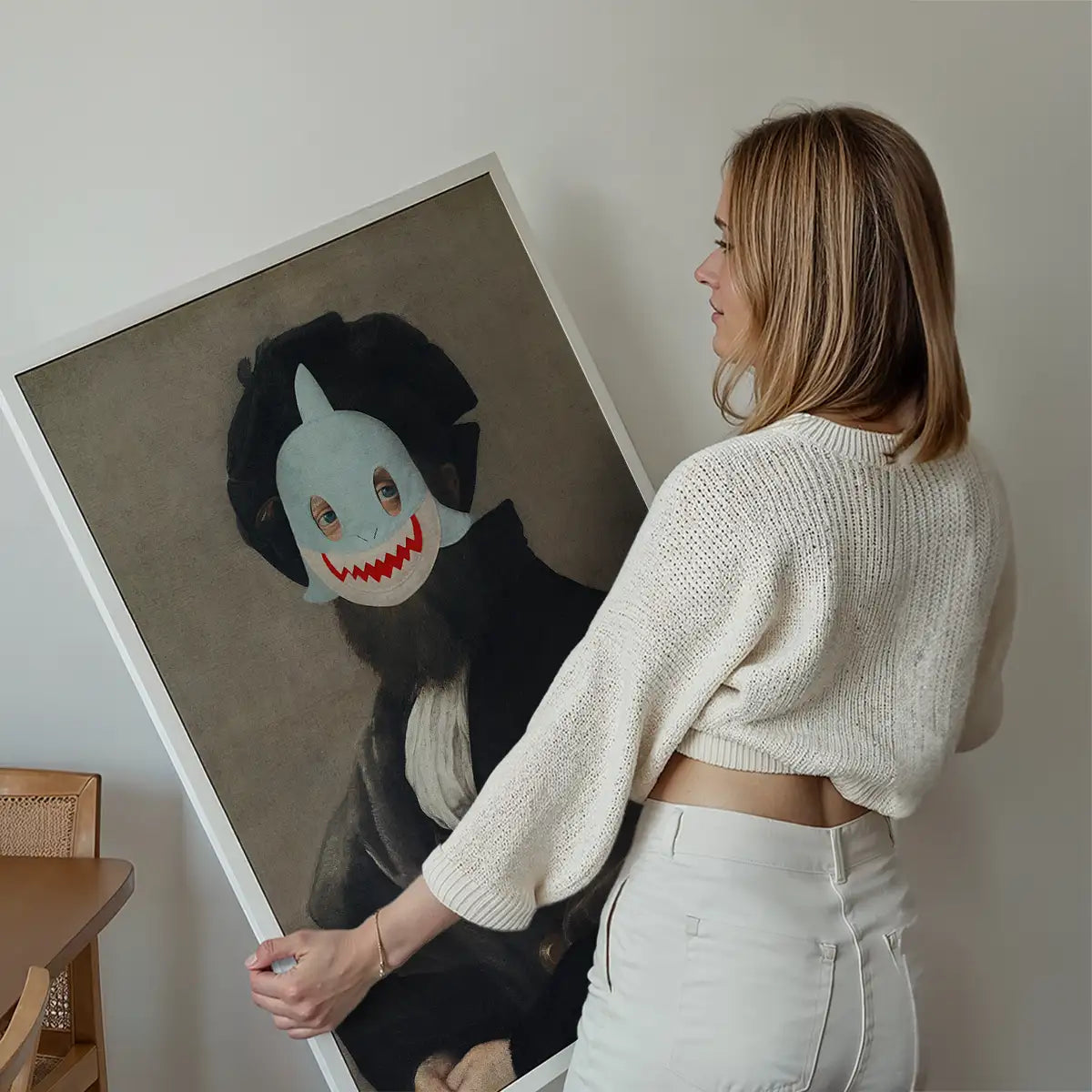 Felt Shark Mask Portrait Print