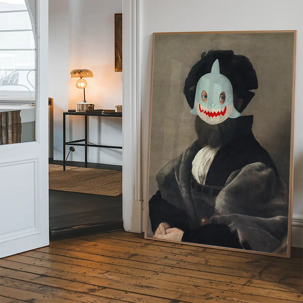 Felt Shark Mask Portrait Print