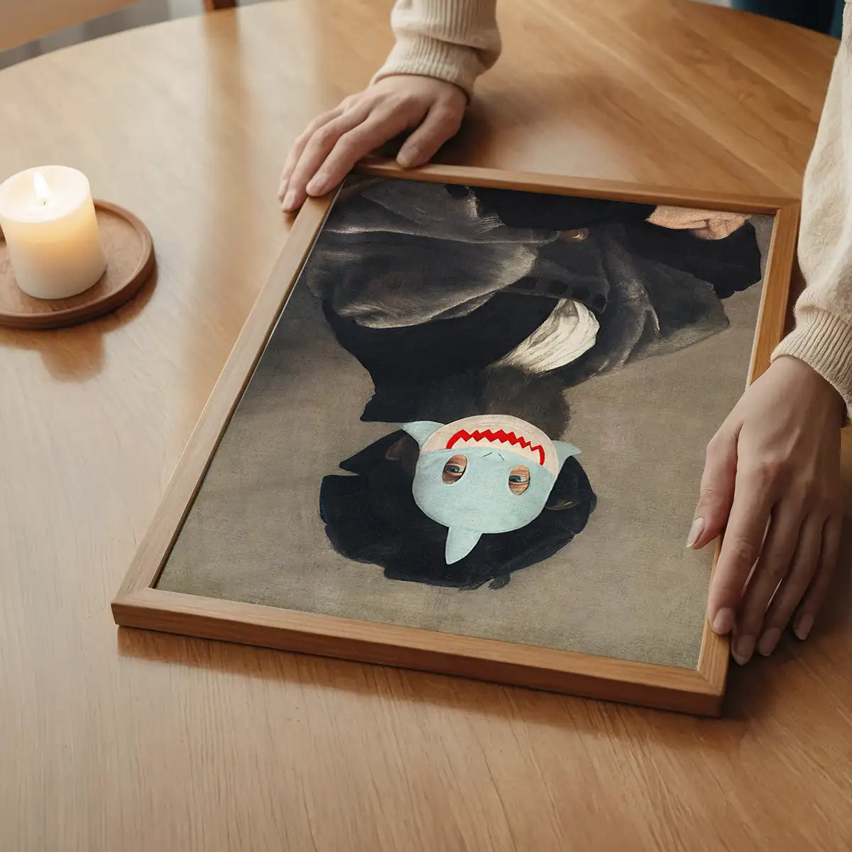 Felt Shark Mask Portrait Print