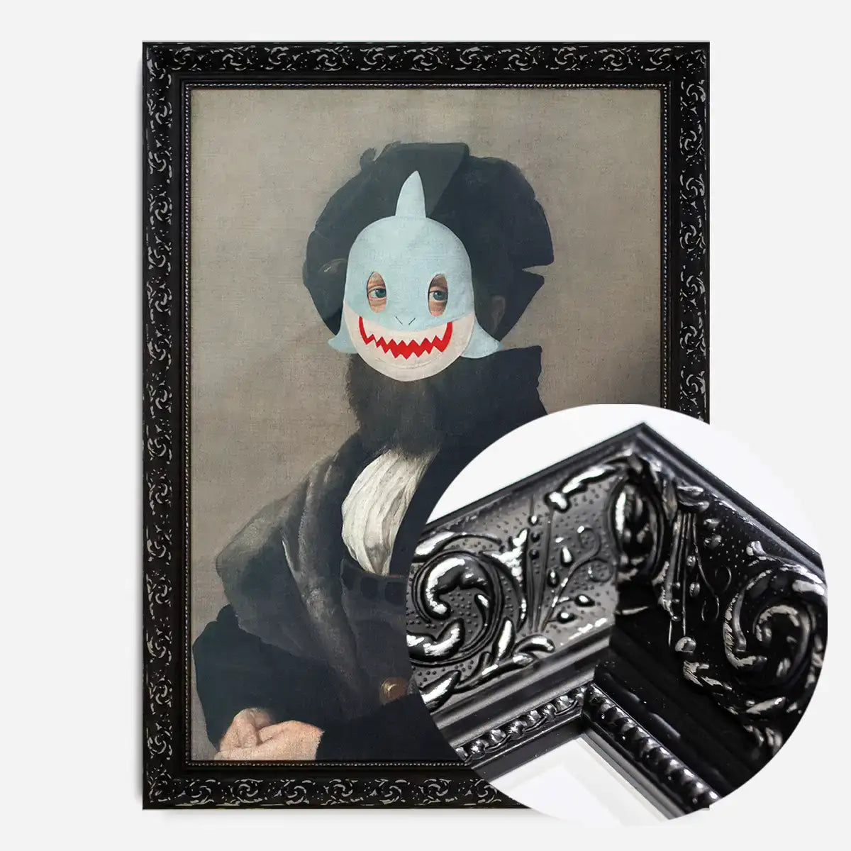 Felt Shark Mask Portrait Print