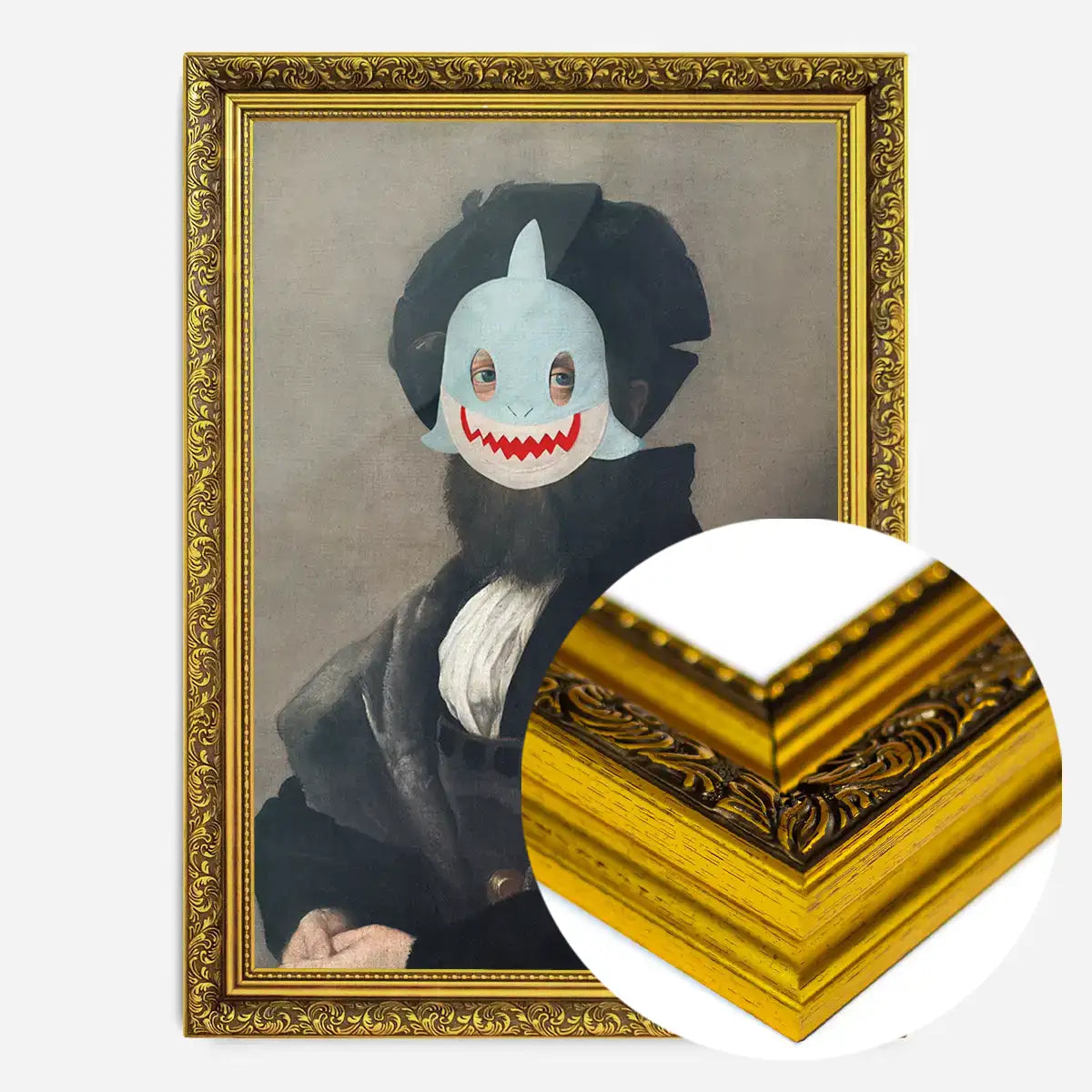 Felt Shark Mask Portrait Print