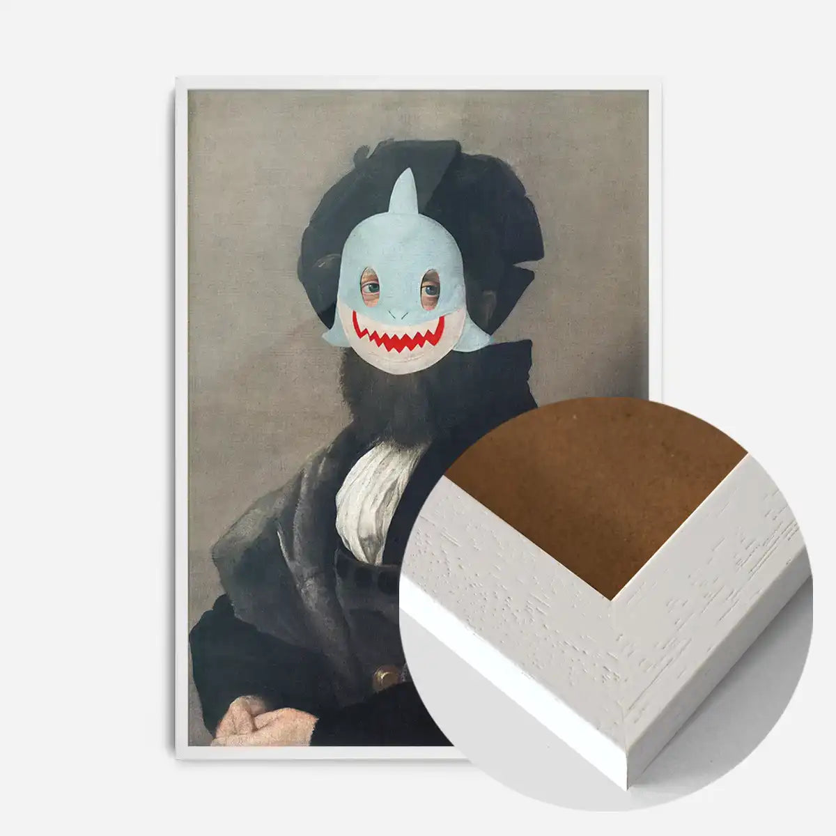 Felt Shark Mask Portrait Print