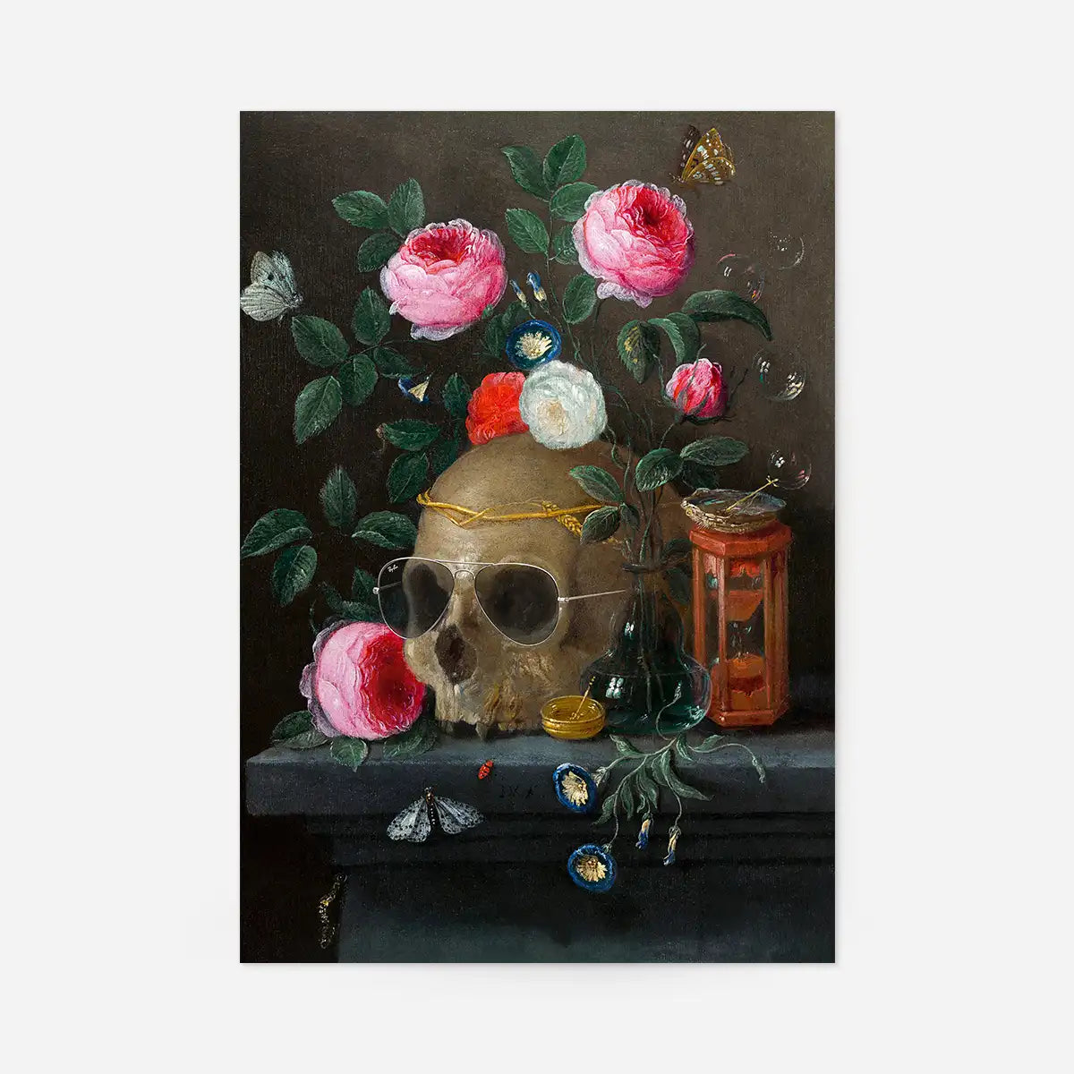 Vanitas Still Life Skull with Sunglasses by Jan Van Kessel Print