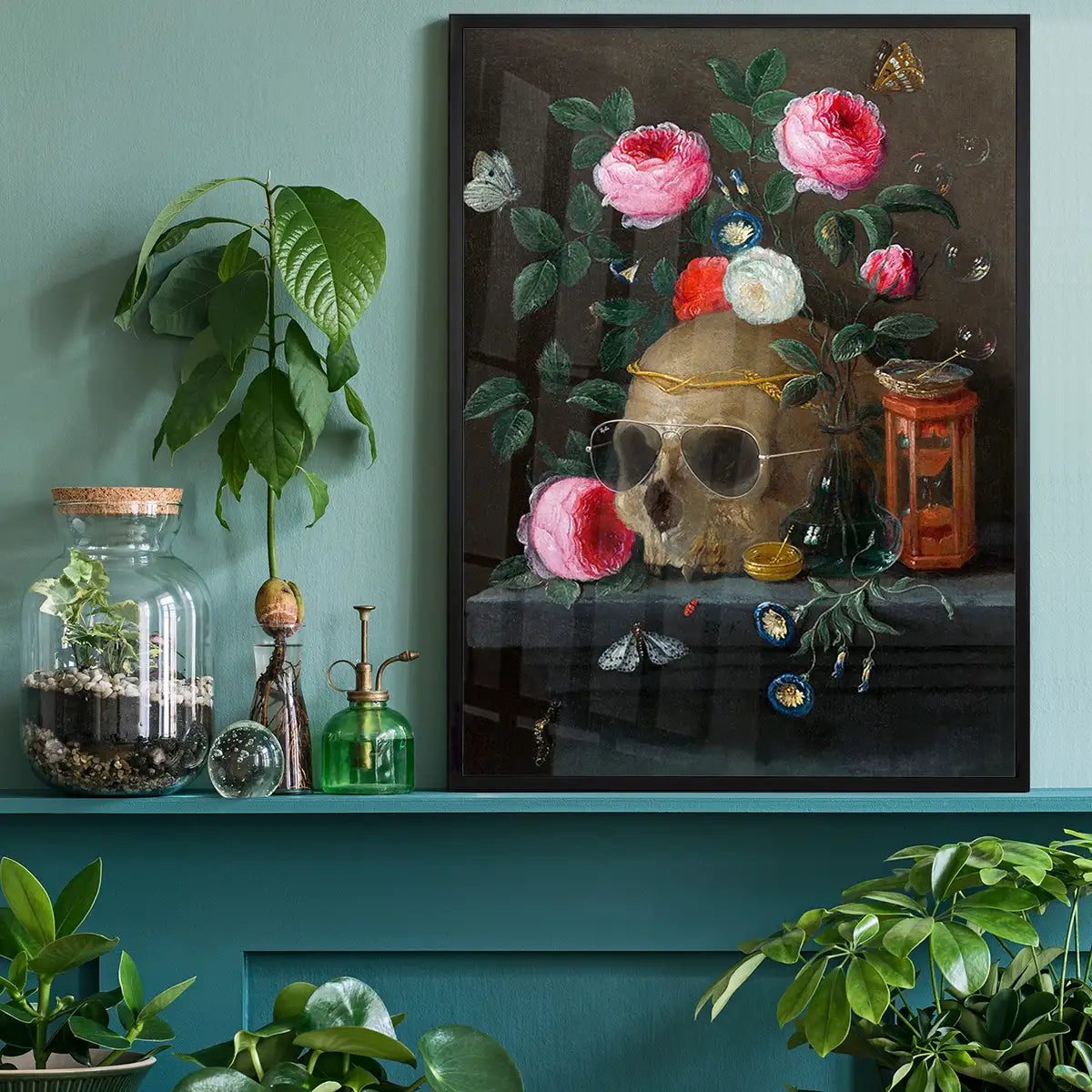 Vanitas Still Life Skull with Sunglasses by Jan Van Kessel Print