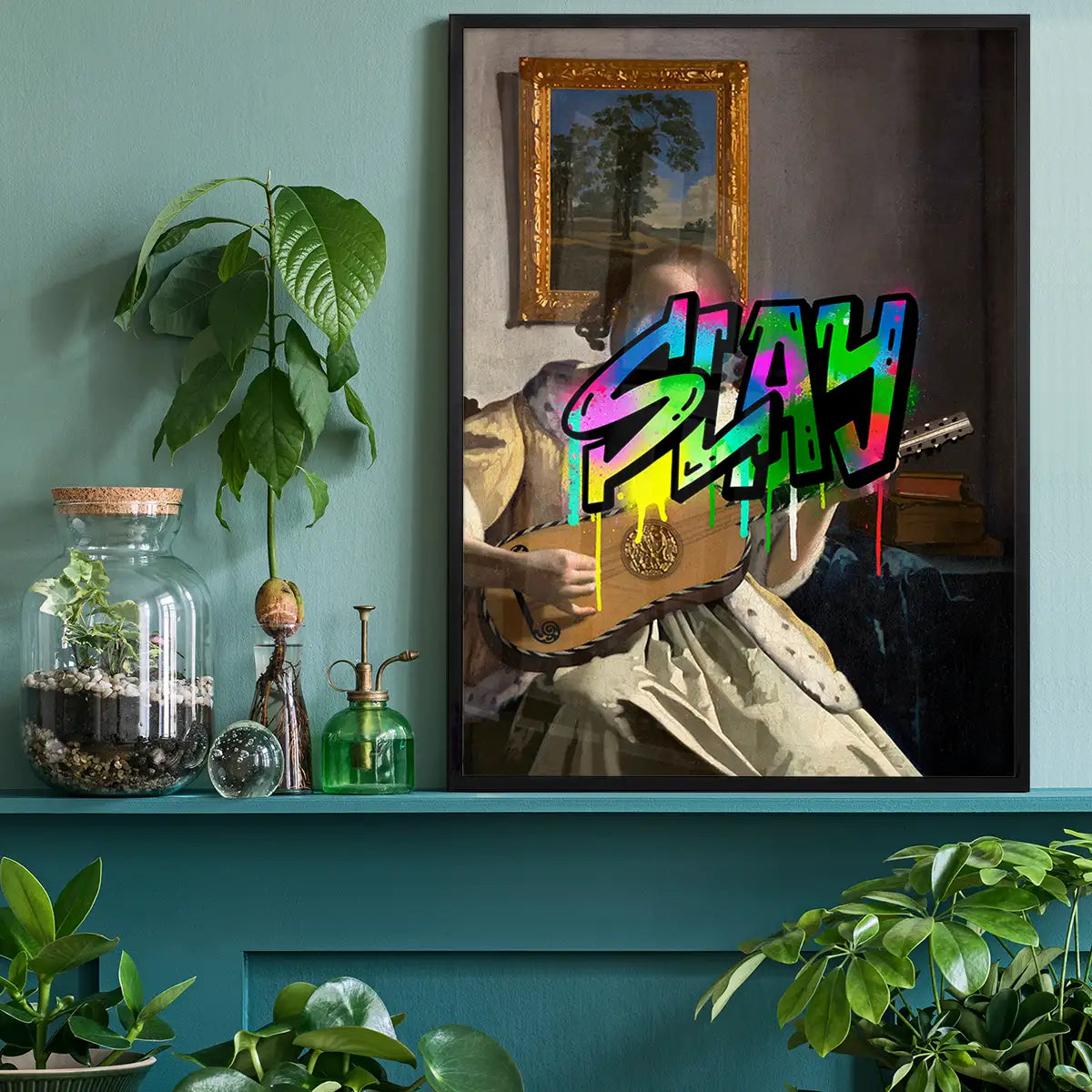 Slay Graffiti Tag Portrait Painting Print