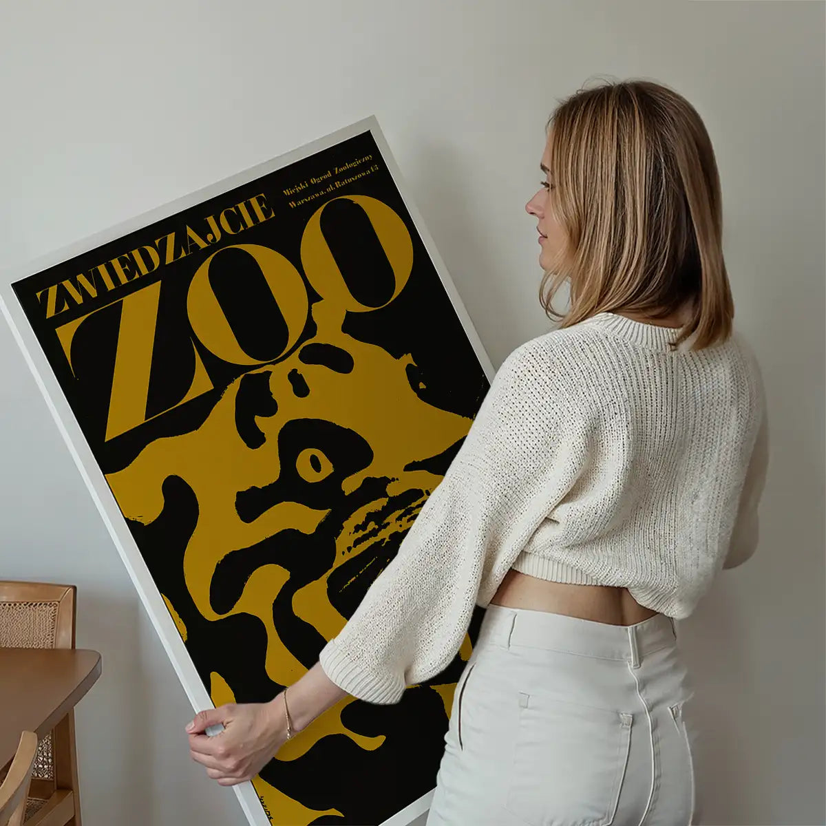 Vintage Warsaw Zoo Tiger Poster