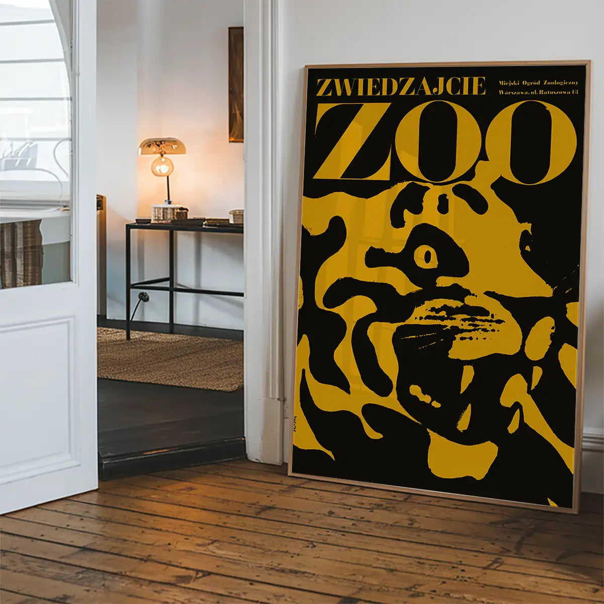 Vintage Warsaw Zoo Tiger Poster