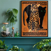 Vintage Munchen Zoo Leopard Poster
