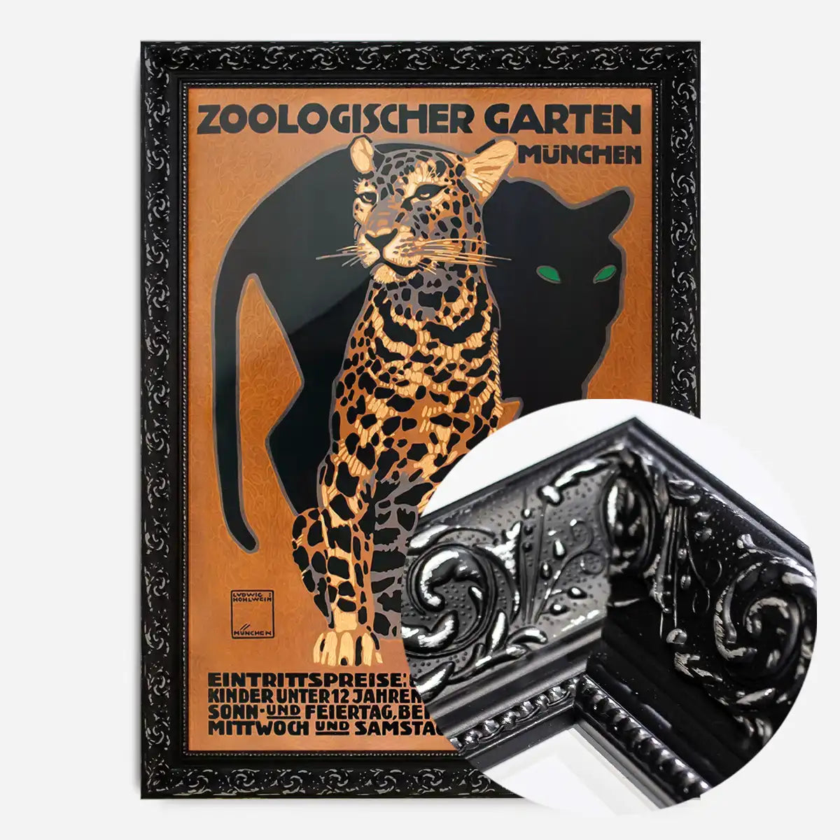 Vintage Munchen Zoo Leopard Poster