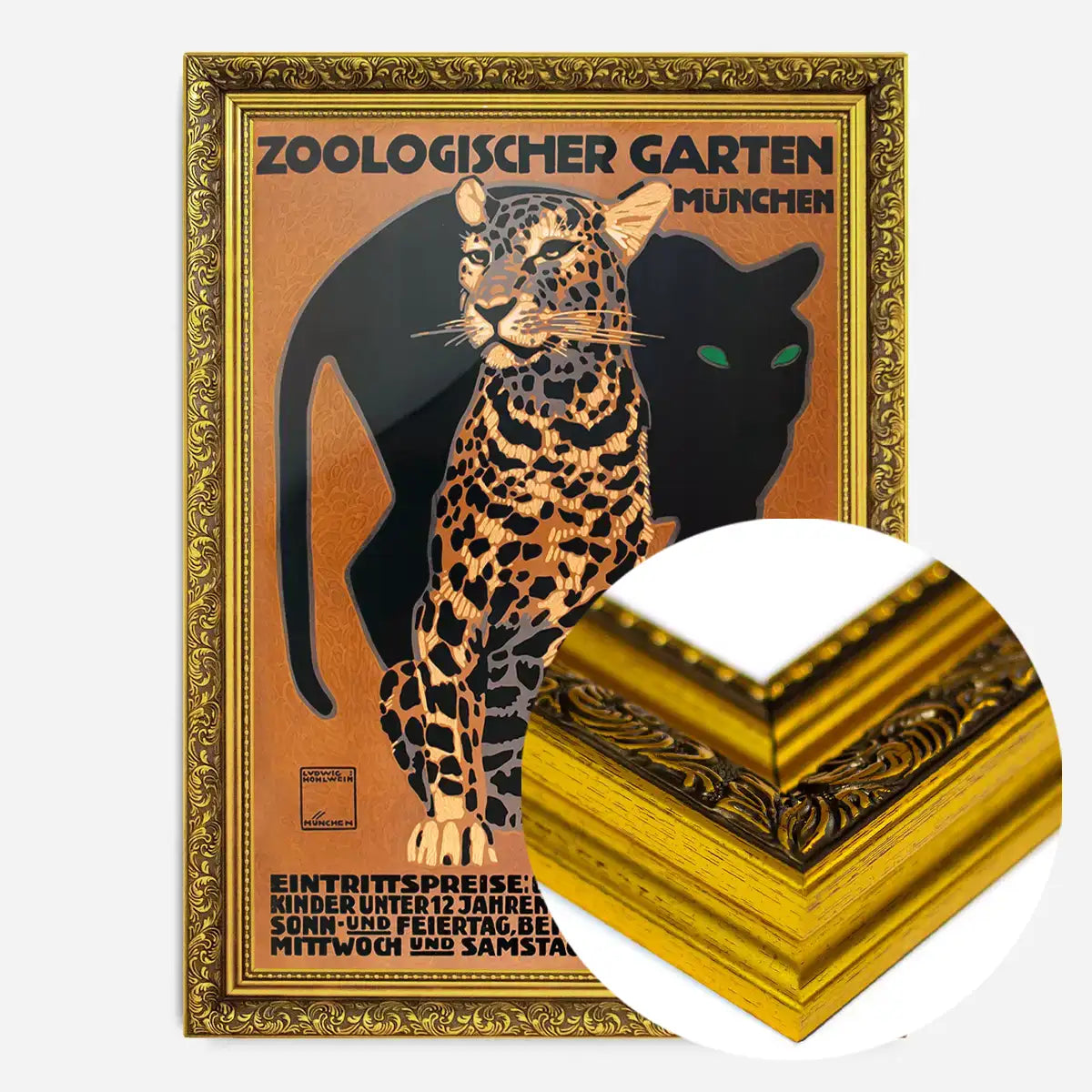 Vintage Munchen Zoo Leopard Poster
