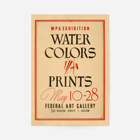 Watercolours and Prints Exhibition Poster Boston