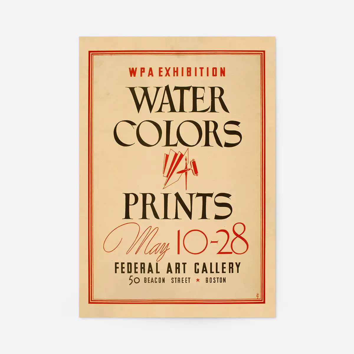 Watercolours and Prints Exhibition Poster Boston