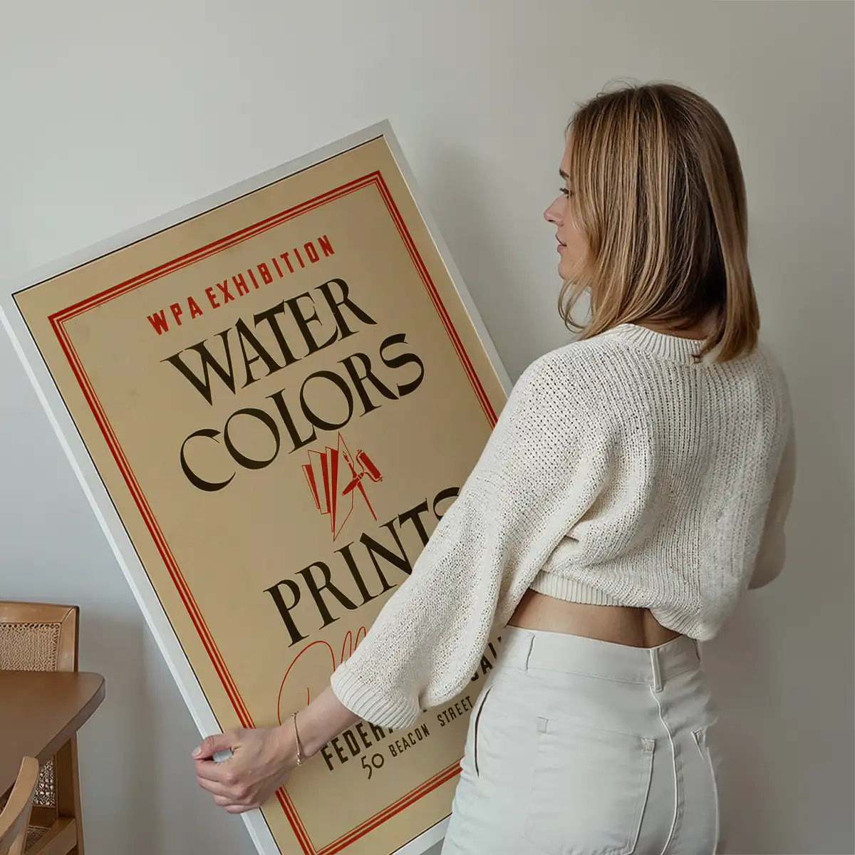 Watercolours and Prints Exhibition Poster Boston