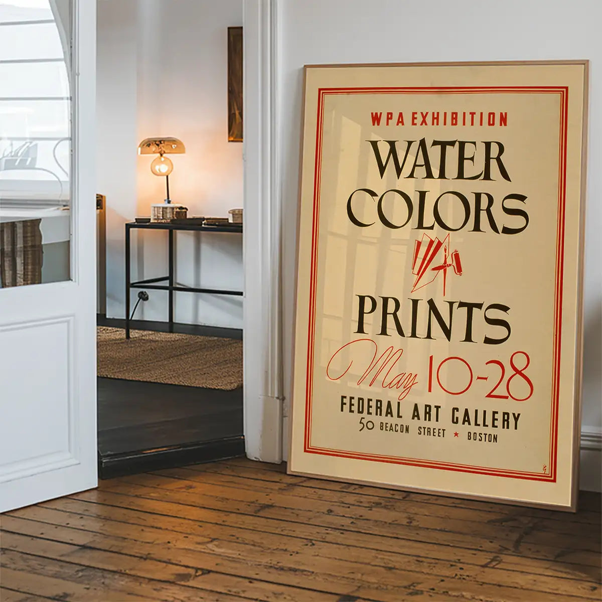 Watercolours and Prints Exhibition Poster Boston