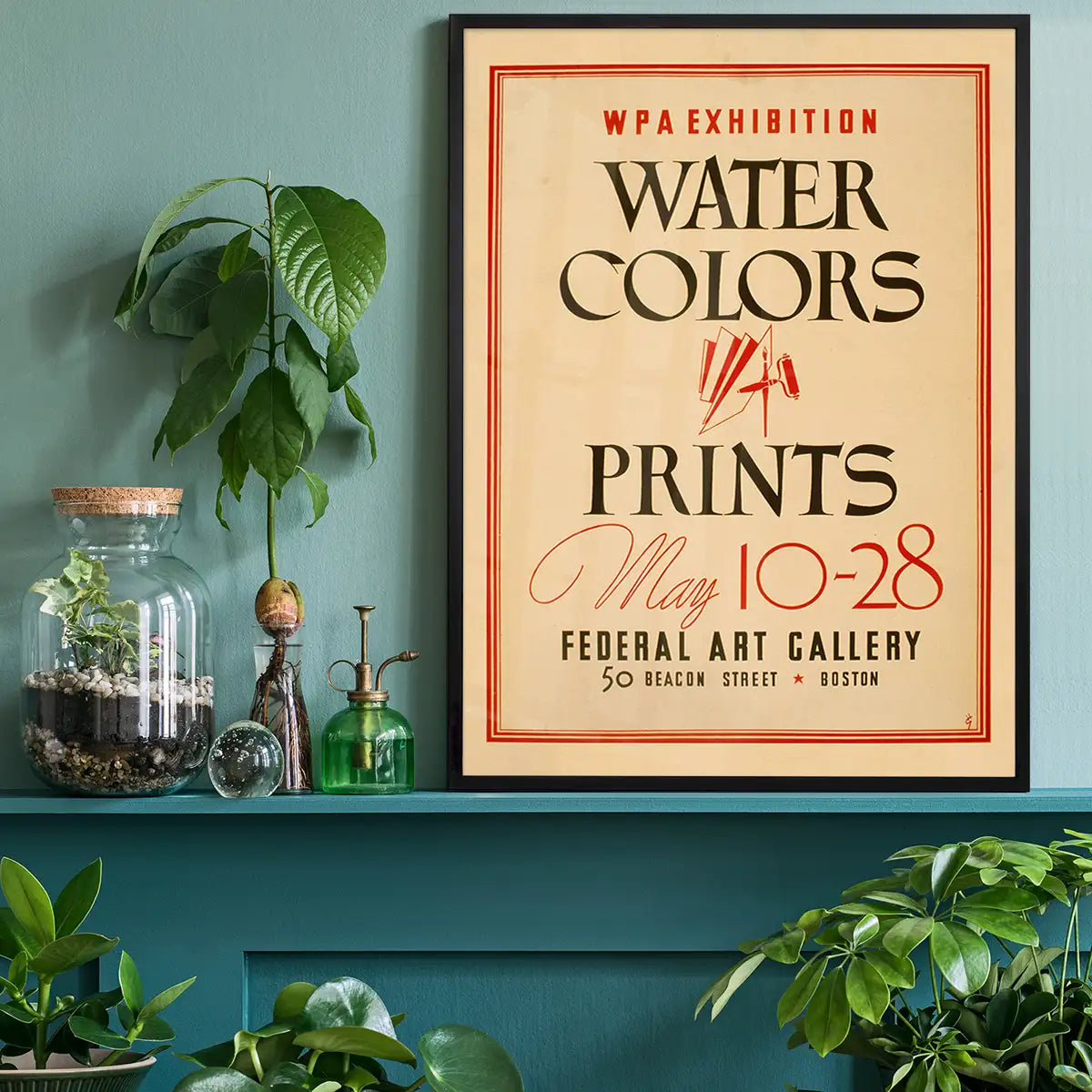 Watercolours and Prints Exhibition Poster Boston