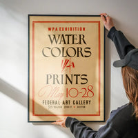 Watercolours and Prints Exhibition Poster Boston