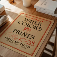 Watercolours and Prints Exhibition Poster Boston