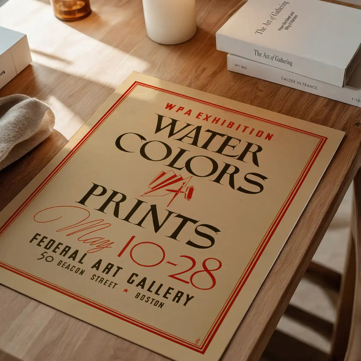Watercolours and Prints Exhibition Poster Boston