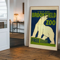 Brookfield Zoo Illinois Polar Bear Poster