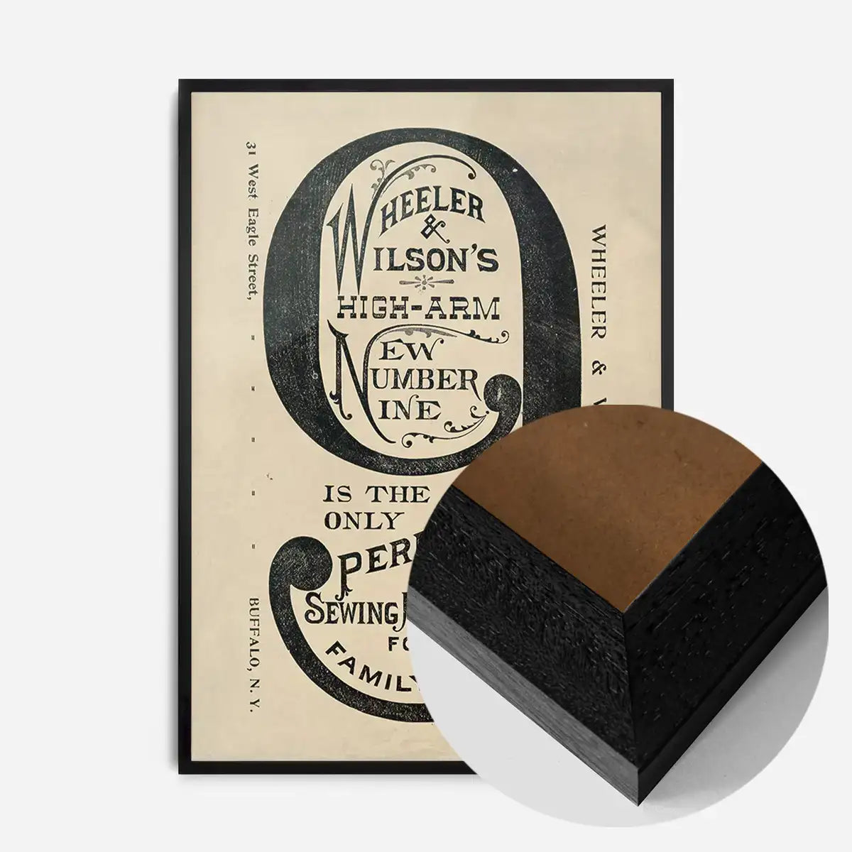 Wheeler and Wilsons Number 9 Sewing Machine Typography Print