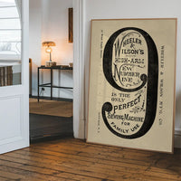 Wheeler and Wilsons Number 9 Sewing Machine Typography Print