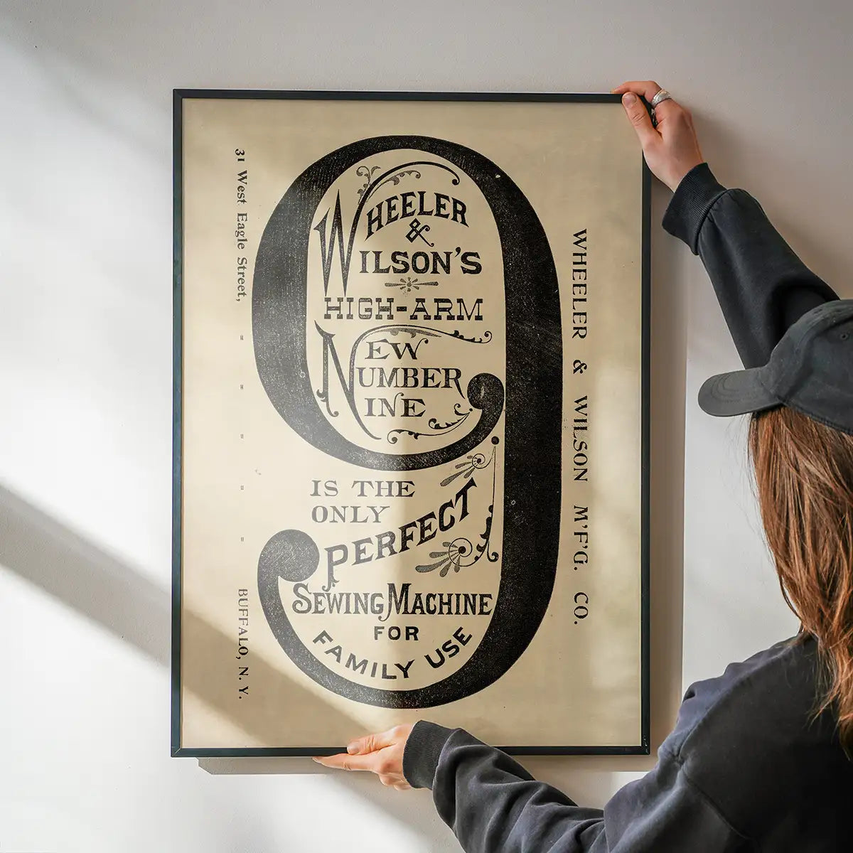 Wheeler and Wilsons Number 9 Sewing Machine Typography Print