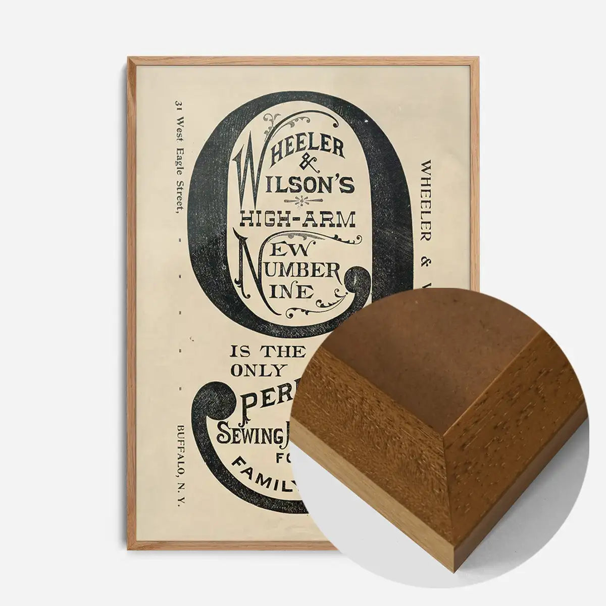 Wheeler and Wilsons Number 9 Sewing Machine Typography Print