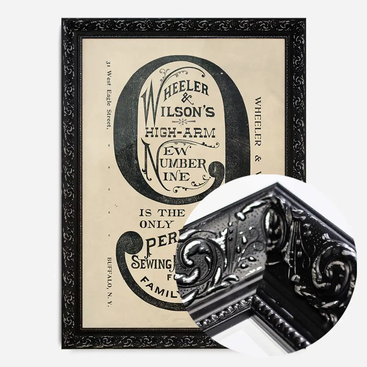 Wheeler and Wilsons Number 9 Sewing Machine Typography Print