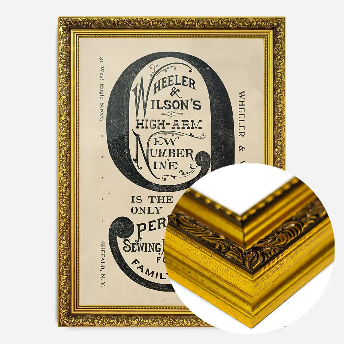 Wheeler and Wilsons Number 9 Sewing Machine Typography Print