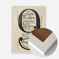 Wheeler and Wilsons Number 9 Sewing Machine Typography Print