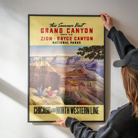 Grand Canyon National Parks Vintage Tourist Chicago Poster
